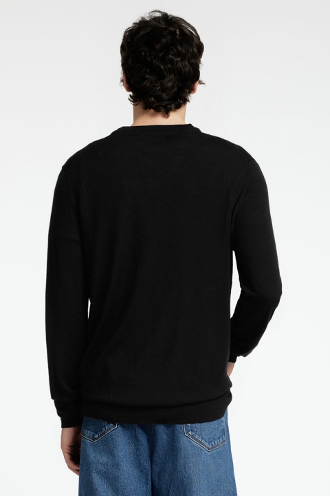 Selected Tray LS Merino Knit Crew Neck Black