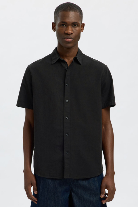 Selected Regular Sun Linen Shirt SS Black