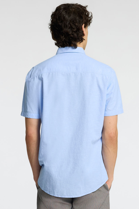 Selected Regular Sun Linen Shirt SS Cashmere Blue / White