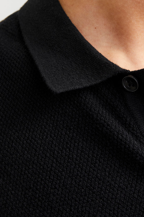 Jack & Jones Emil Knit Structure Shirt SS Black