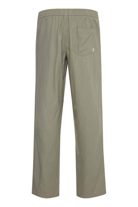 Solid Allan Elsticated Wide Fit Linen Pants Vetiver