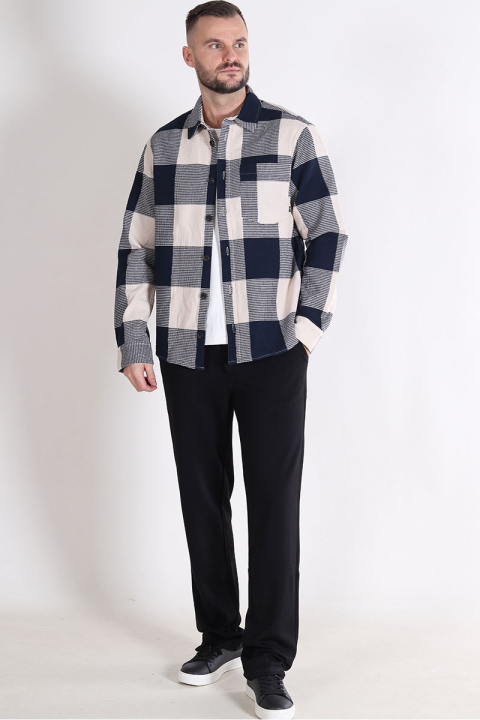 Solid Oliver Waffle Check Shirt Insignia Blue