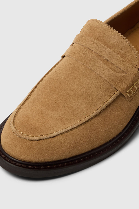 Selected Carter Suede Low Penny Loafer Warm Sand