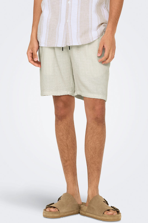 ONLY & SONS Tel Latham Linen Shorts Cloud Dancer