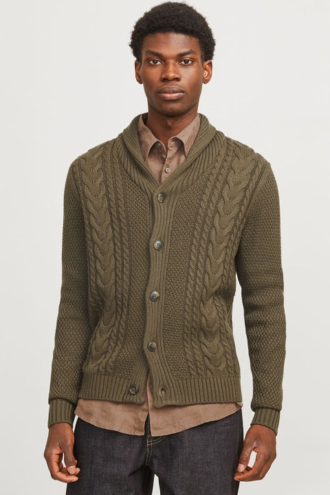 Jack & Jones Craig Knit Shawl Neck Canteen