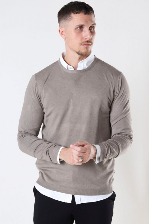 JEFF GREYSON CREW KNIT Dark Beige