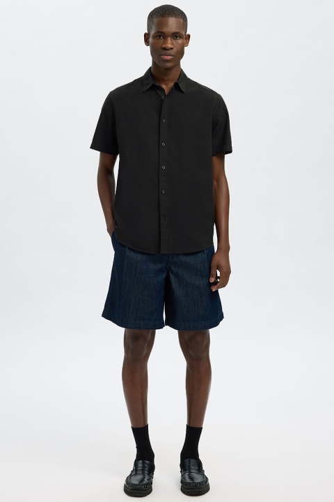 Selected Regular Sun Linen Shirt SS Black