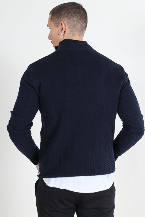 Kronstadt Carlo Cotton half zip knit Sky Captain