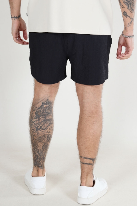 ONLY & SONS Ted Seersucker Swim Shorts Black