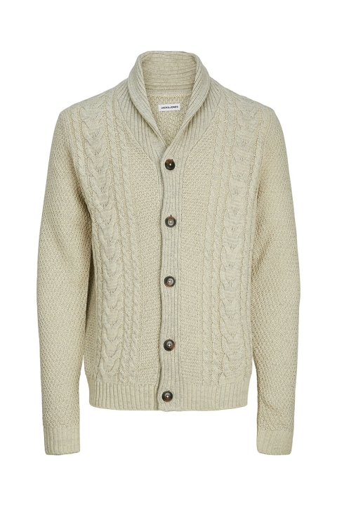 Jack & Jones Craig Knit Shawl Neck White Melange