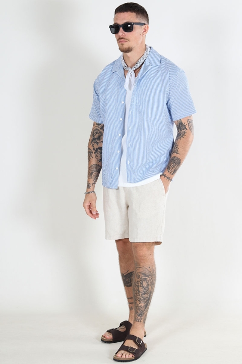 Jack & Jones Aydan Seersucker Resort Shirt SS Cashmere Blue