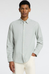 Selected Slim Sun Linen Shirt LS Iceberg Green / White