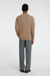 Selected Dane LS Structure Knit Crew Neck Greige