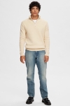 Selected Dane LS Structure Knit Half Zip Oatmeal