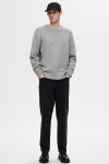 Selected Cody Knit LS Relaxed Crew Neck Light Grey Melange