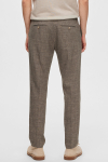 Selected SLIM OASIS LINEN PANTS Dark Sand Melange