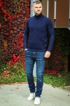 JEFF MALCOLM ROLL NECK KNIT Navy