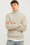 Jack & Jones Craig Knit Half Zip White Melange