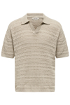 ONLY & SONS Grayson SS Chocket Knit Polo Silver Lining