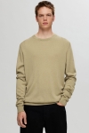 Selected Tray LS Merino Knit Crew Neck Kelp