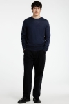 Selected Tray LS Merino Knit Crew Neck Navy Blazer