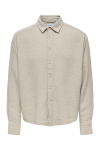 ONLY & SONS Latham LS Linen Structure Shirt Silver Lining