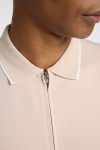 Selected Fave Zip Sport Polo SS Oatmeal