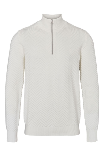 Carlo Cotton half zip knit Snow White