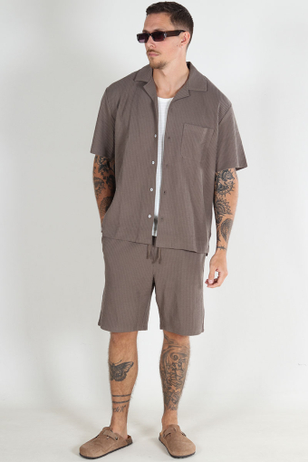 Loose Casper Waffle Shorts Morel