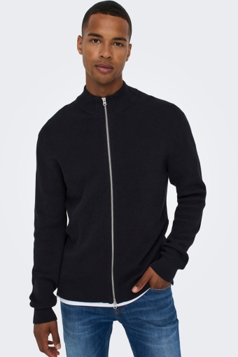 Phil Structure Cardigan Zip Knit Dark Navy