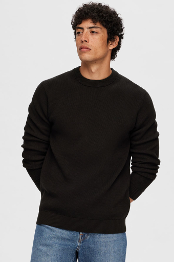 Dane LS Structure Knit Crew Neck Black