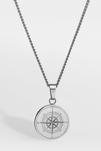Compass Halsband  Sølvtonet