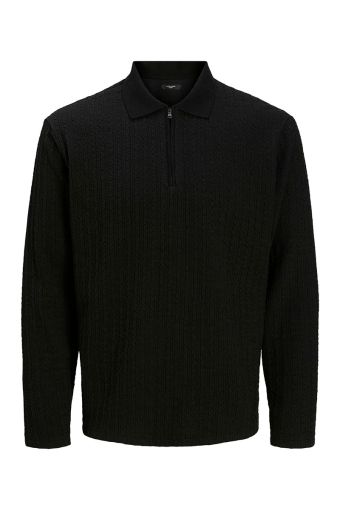 Laethan LS Zip Polo  Black