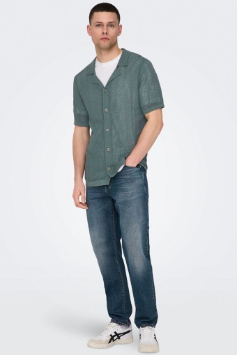 Diego Regular SS Knit Resort Shirt  Balsam Green