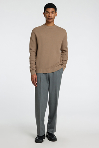 Dane LS Structure Knit Crew Neck Greige