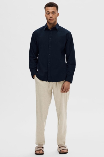 Slim New Linen Shirt LS Sky Captain