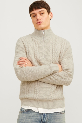 Craig Knit Half Zip White Melange