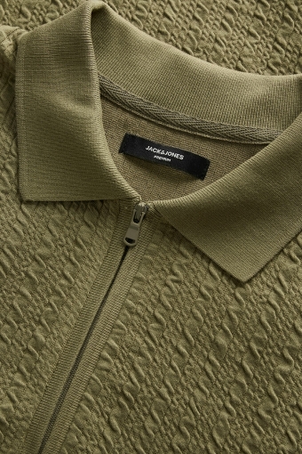 Laethan LS Zip Polo  Dusky Green