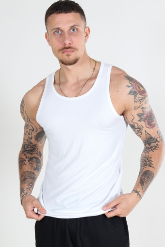 Theo Regular Bamboo 2 Pack Tank Top White