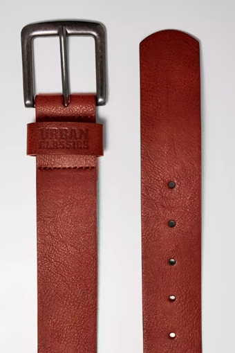 Leather Imitation Belt Cognac Brown