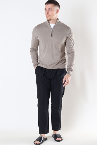 FRANKIE HALF ZIP KNIT Dark Beige