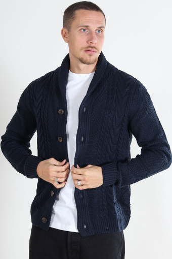 Craig Knit Shawl Neck Sky Captain