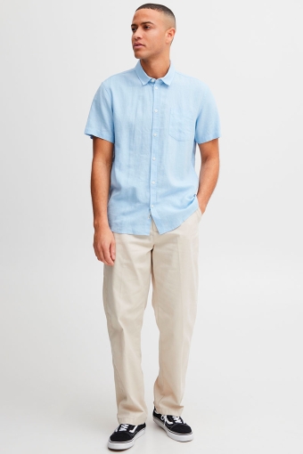 Allan SS Linen Shirt Chambray Blue