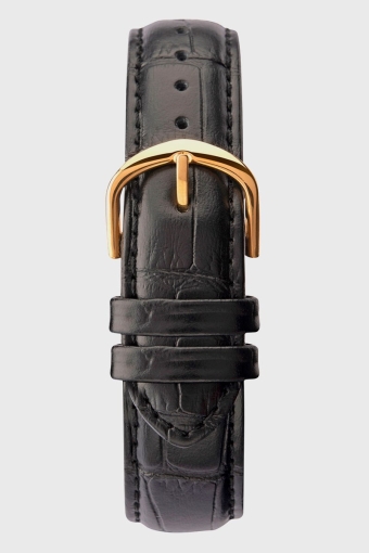 1838 Classic Leather Klocka Black/Gold