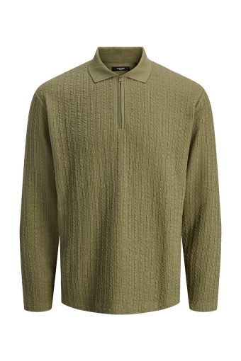 Laethan LS Zip Polo  Dusky Green