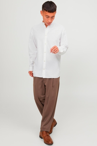 Summer Band Linen Shirt LS White