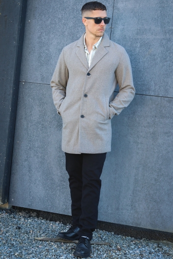 TOMMY WOOL COAT Greige