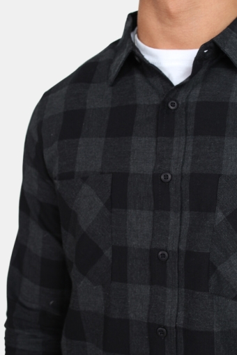 Checked Flanell Skjorta Black/Charcoal