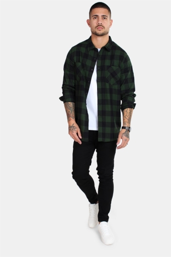 Checked Flanell Skjorta Black/Forest