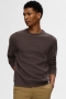 Selected Ross Knit Structure Crew Neck Chocolate Torte